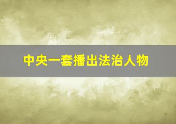 中央一套播出法治人物