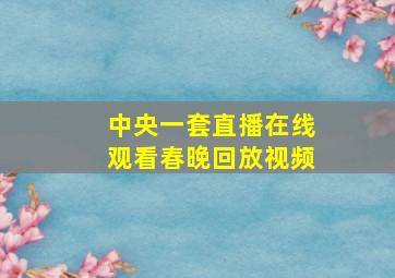 中央一套直播在线观看春晚回放视频