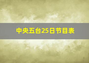 中央五台25日节目表