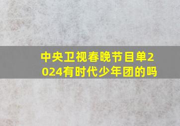 中央卫视春晚节目单2024有时代少年团的吗