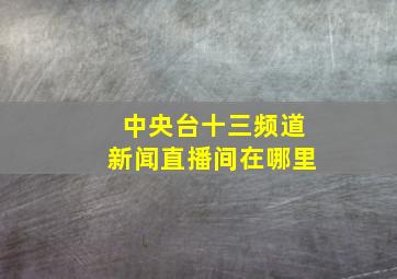 中央台十三频道新闻直播间在哪里