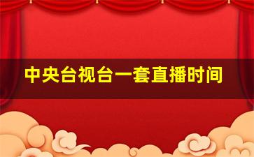 中央台视台一套直播时间