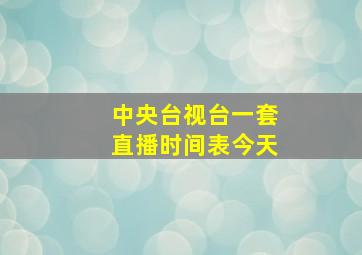 中央台视台一套直播时间表今天