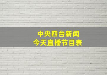 中央四台新闻今天直播节目表