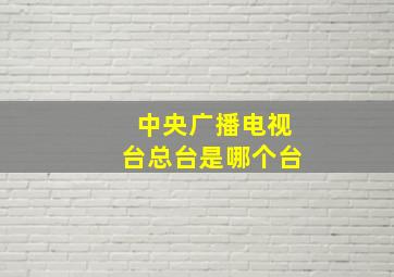 中央广播电视台总台是哪个台