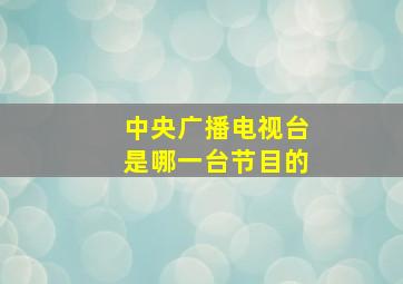 中央广播电视台是哪一台节目的