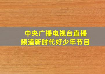 中央广播电视台直播频道新时代好少年节目