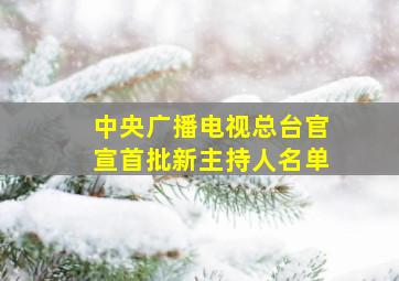 中央广播电视总台官宣首批新主持人名单