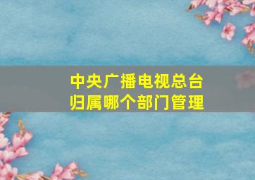 中央广播电视总台归属哪个部门管理