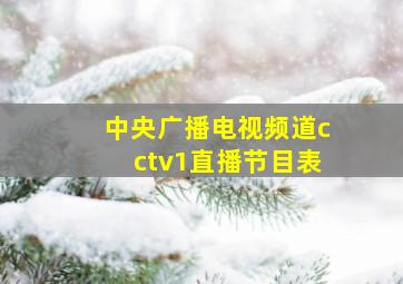 中央广播电视频道cctv1直播节目表