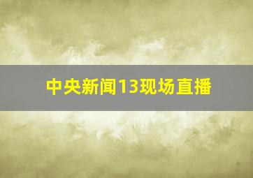 中央新闻13现场直播