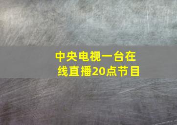 中央电视一台在线直播20点节目