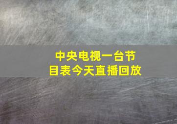 中央电视一台节目表今天直播回放