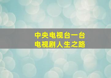 中央电视台一台电视剧人生之路