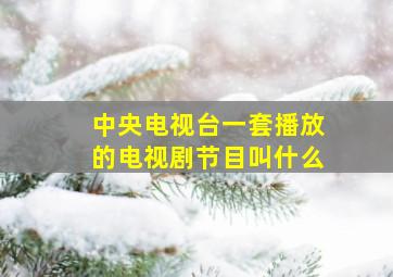 中央电视台一套播放的电视剧节目叫什么