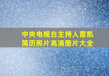 中央电视台主持人苗凯简历照片高清图片大全