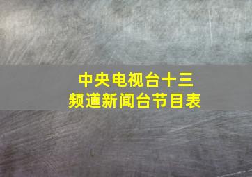 中央电视台十三频道新闻台节目表