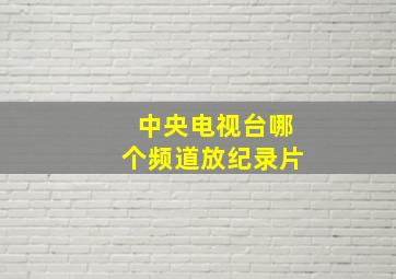 中央电视台哪个频道放纪录片