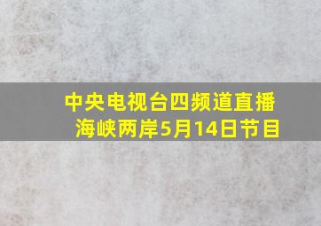 中央电视台四频道直播海峡两岸5月14日节目