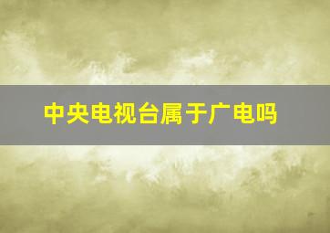 中央电视台属于广电吗