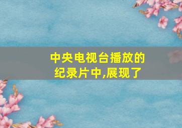 中央电视台播放的纪录片中,展现了