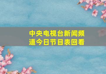 中央电视台新闻频道今日节目表回看