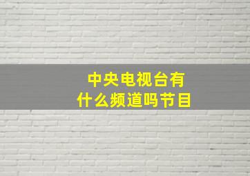 中央电视台有什么频道吗节目