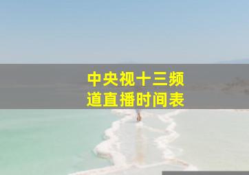 中央视十三频道直播时间表