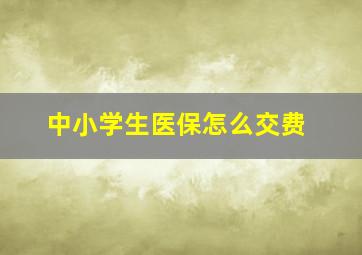 中小学生医保怎么交费