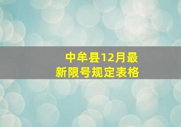 中牟县12月最新限号规定表格