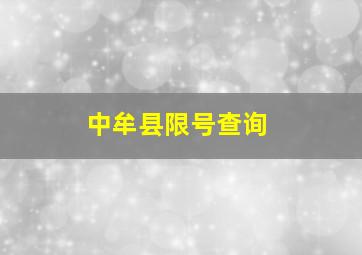 中牟县限号查询