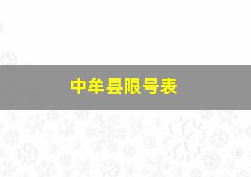 中牟县限号表