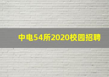 中电54所2020校园招聘