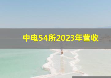 中电54所2023年营收