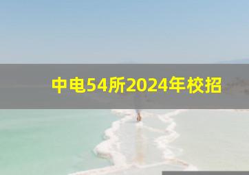 中电54所2024年校招