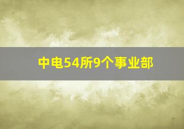 中电54所9个事业部