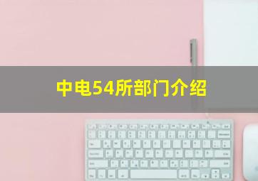 中电54所部门介绍