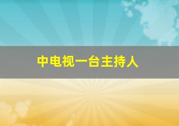 中电视一台主持人