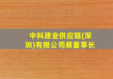 中科建业供应链(深圳)有限公司蔡董事长