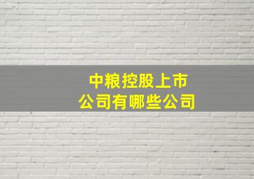 中粮控股上市公司有哪些公司