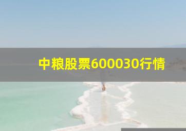 中粮股票600030行情