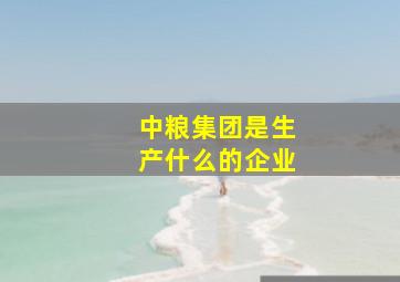 中粮集团是生产什么的企业