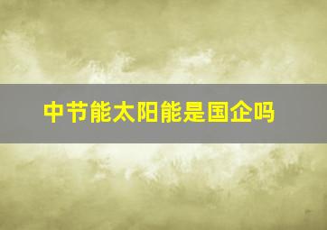 中节能太阳能是国企吗