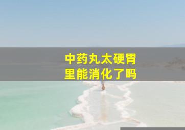 中药丸太硬胃里能消化了吗