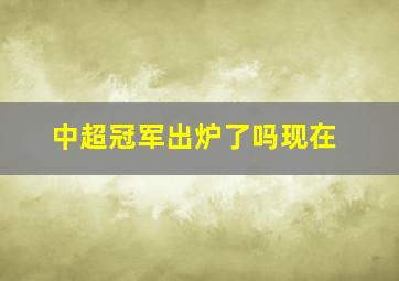 中超冠军出炉了吗现在