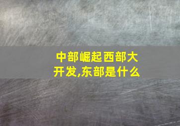 中部崛起西部大开发,东部是什么