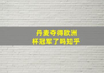 丹麦夺得欧洲杯冠军了吗知乎