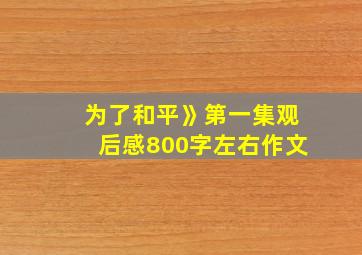 为了和平》第一集观后感800字左右作文