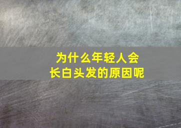 为什么年轻人会长白头发的原因呢