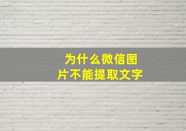 为什么微信图片不能提取文字